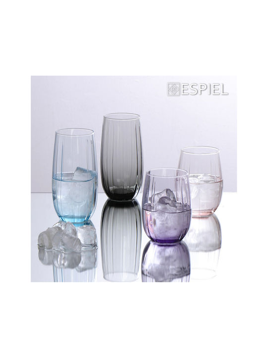 Espiel Linka Set Gläser Wasser / Cocktail/Trinken aus Glas in Lila Farbe 500ml 6Stück