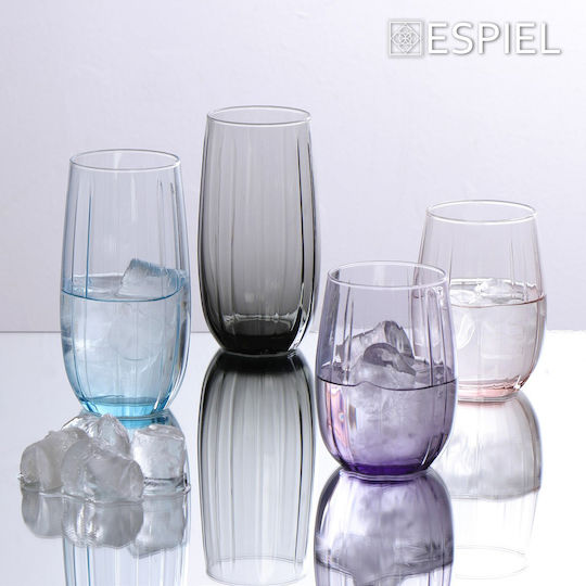 Espiel Linka Set of Glasses Water / Cocktail/Drinking made of Glass in Purple Color 500ml 6pcs