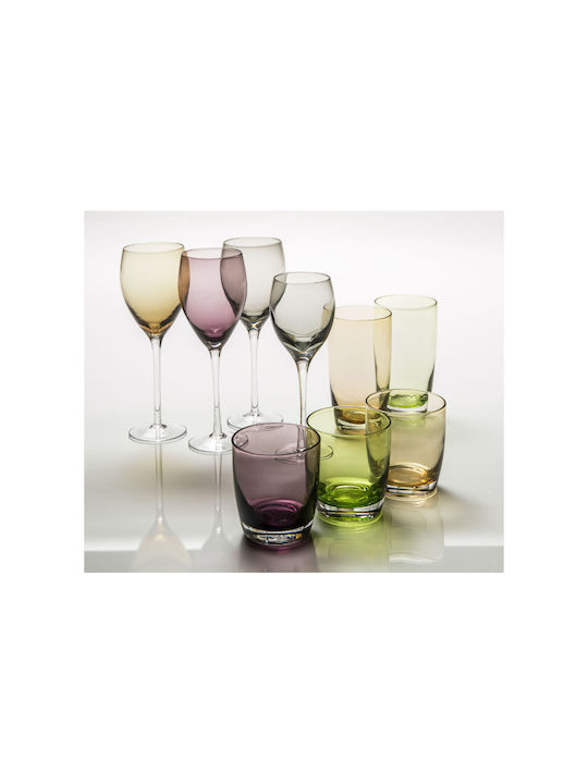 Cryspo Trio Irid Glas Wasser aus Glas in Lila Farbe 375ml