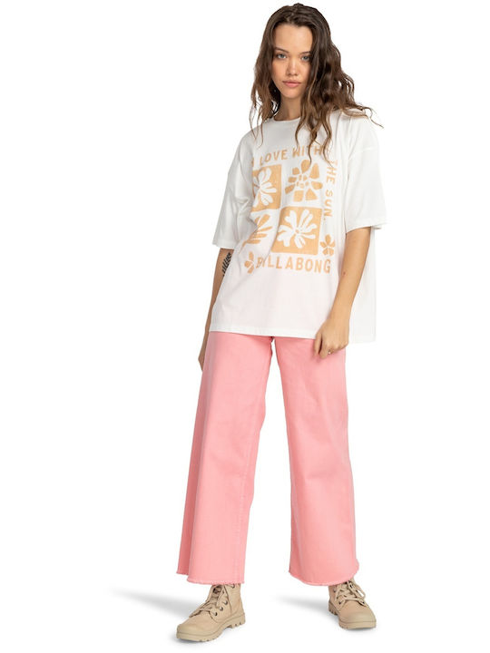 In Love With The Sun Γυναικείο Oversized T-shirt Λευκό