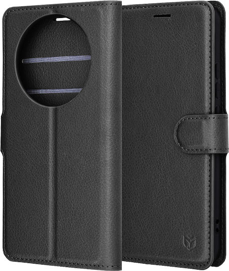 Techsuit Folio Buchen Sie Leder Schwarz (Honor Magic8 Lite)
