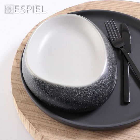 Espiel Pebble Plate Soup Oval Ceramic 23x18cm
