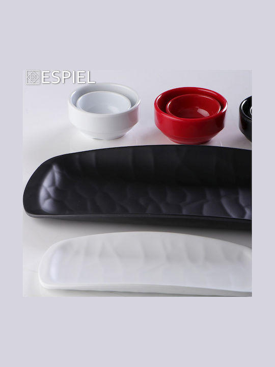 Espiel Wavy Plate Shallow Rectangular Black 26.5x11cm 6pcs