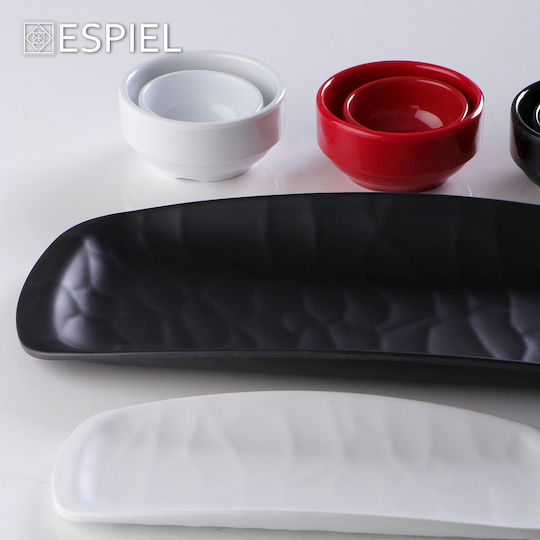 Espiel Wavy Πιάτο Ρηχό Ορθογώνιο Μαύρο 33.5x13.5cm 6τμχ