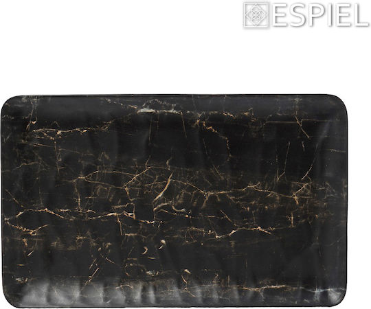 Espiel Black Wood Πιάτο Ρηχό Ξύλινο Μαύρο με Διάμετρο 26cm 6τμχ