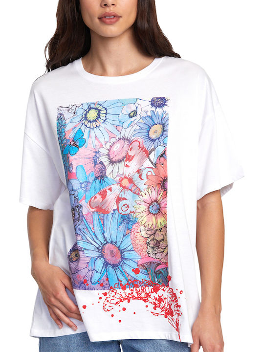 Women's T-shirt Wht Multi