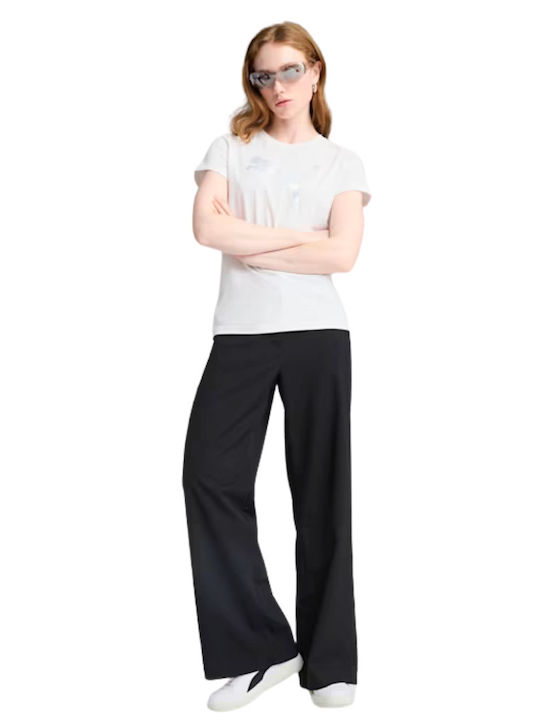 Bluza Damă Sport Tricou Alb-Metalic Argintiu