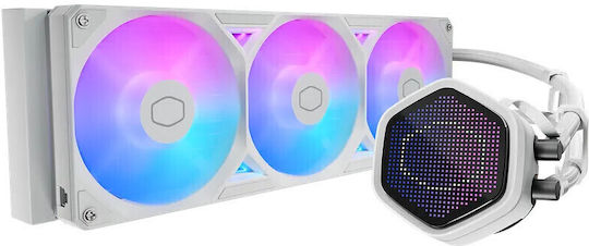 CoolerMaster ML 360 Atmos II Υδρόψυξη AIO CPU με 3 Ανεμιστήρες 120mm και ARGB Φωτισμό Λευκή