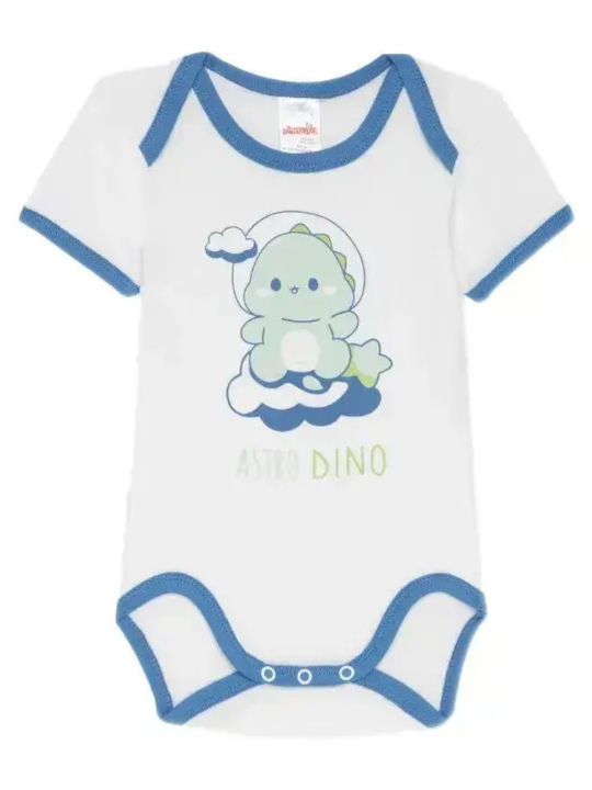 Minerva Astro Dino Mâneca scurta Light Blue, White 3buc