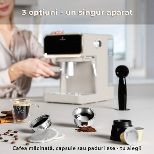 Berlinger Haus Μηχανή Espresso 950W Πίεσης 20bar Γκρι BH-9847