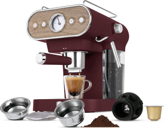 Berlinger Haus Μηχανή Espresso 950W Πίεσης 20bar Γκρι BH-9855