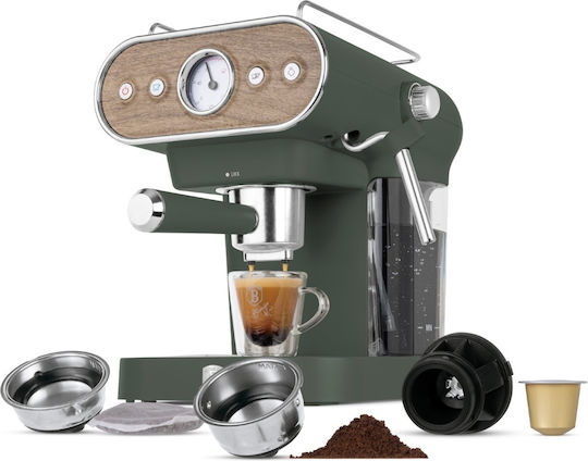 Berlinger Haus Μηχανή Espresso 950W Πίεσης 20bar Πράσινη BH-9857