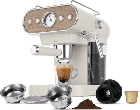 Berlinger Haus Μηχανή Espresso 950W Πίεσης 20bar Γκρι BH-9854
