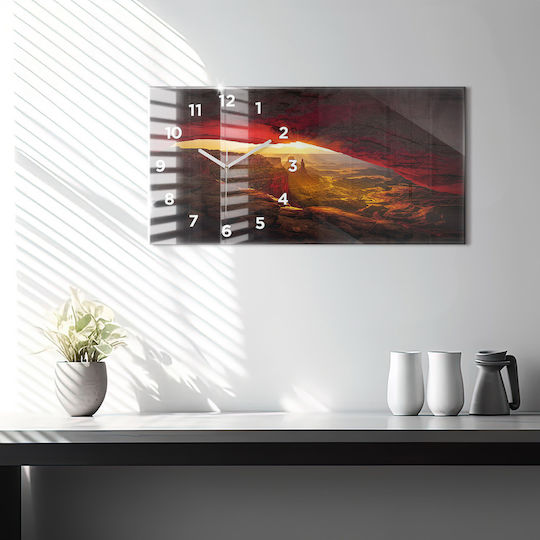 Tulup Αθόρυβο Ρολόι Τοίχου Γυάλινο Κίτρινο 60x30cm