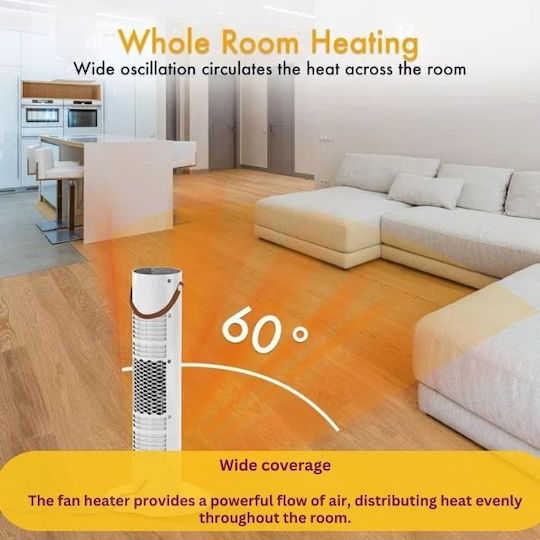 Fan Heater Room Floor Negru 1500W