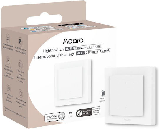 Aqara H2 Διακόπτης Τοίχου Διπλός με Πλαίσιο Λευκός