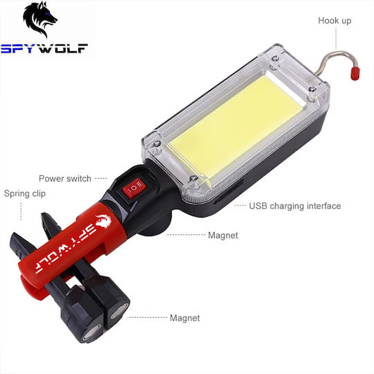 Spywolf Rechargeable Work Light with Extension Cord LED with Brightness up to 6000lm