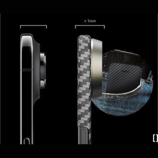 Nekit Задна корица Пластмаса / Aramid Fiber 1мм Черен (iPhone Air)