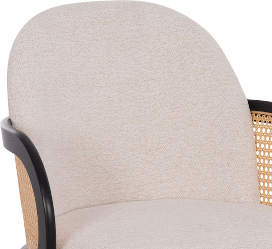 Becker Dining Room Fabric Armchair Black-ecru 54x62x79cm
