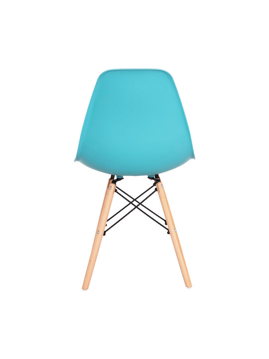 Twist Twist Dining Room Wooden Chair Turquoise 46x50x82cm