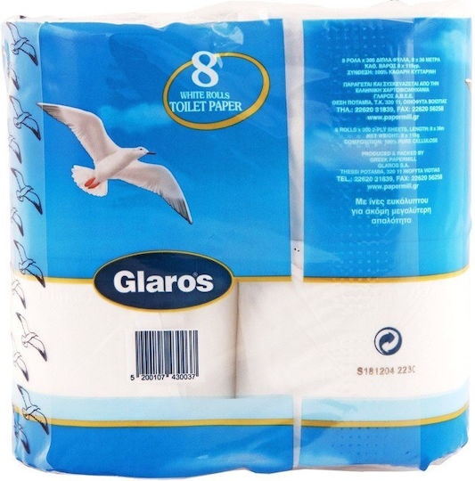 Glaros Toilettenpapier 2 Blätter 8 Packungen 5200107430037
