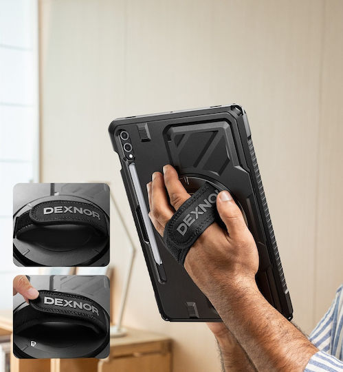 Dexnor Back Cover Περιστρεφόμενη Ανθεκτική Μαύρη (Samsung Galaxy Tab S9+, S10+)