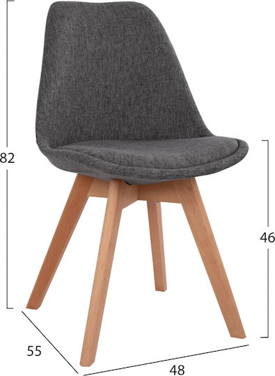 Vegas Stühle Speisesaal Gray 4Stück 47x56.6x82cm