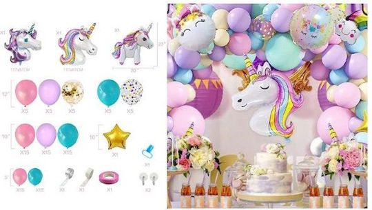 Composition with 104 Balloons Blue Party decorations