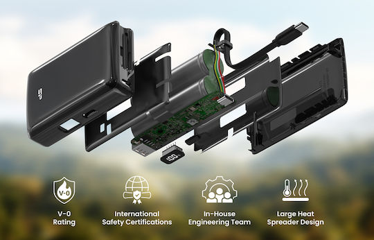 Silicon Power CP10 Power Bank 10000mAh 20W με Θύρα USB-A και Θύρα USB-C Μαύρο