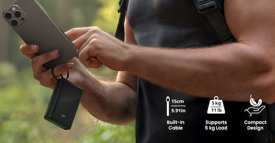 Silicon Power CP10 Power Bank 10000mAh 20W με Θύρα USB-A και Θύρα USB-C Μαύρο