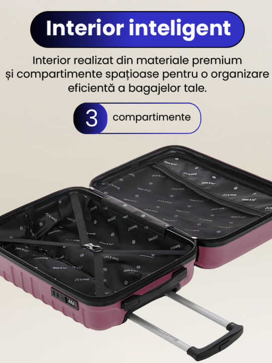 Quasar Valize de Călătorie Dure Powder Pink cu 4 roți Set 4buc