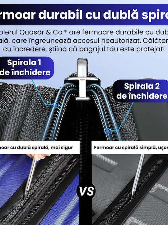 Quasar Valize de Călătorie Dure Burgundia cu 4 roți Set 4buc