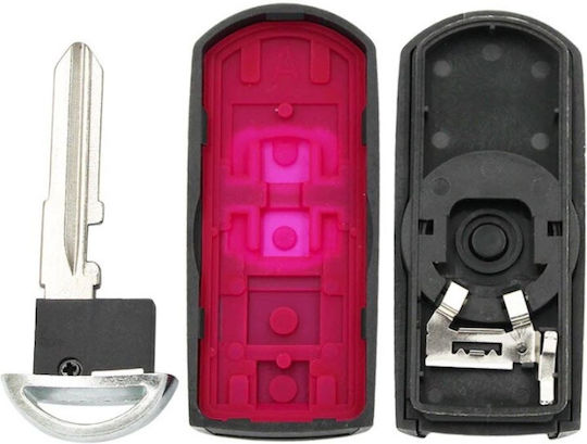 Husă Cheie Auto Compatibilă Mazda 2 3 5 6 CX-3 CX-5 CX-7 CX-9 RX-8 MX-5 2 Butoane Model 2012-2018 Lamă Cu Canal Central