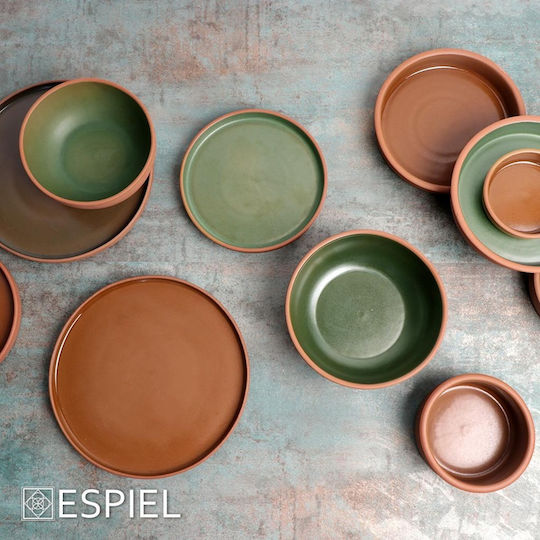 Espiel Aida Dip Serving Bowl Round Ceramic Brown with Diameter 21cm