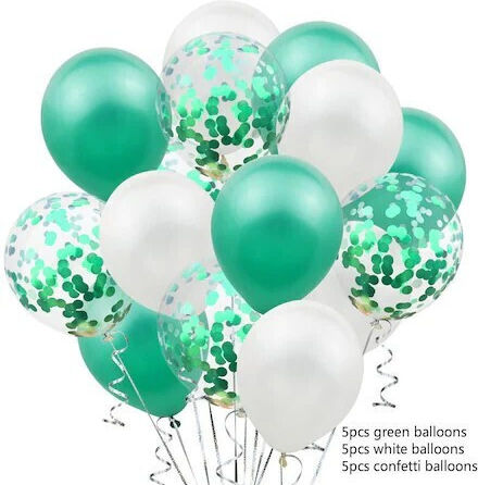 Set of 15 Balloons Latex Green 30cm