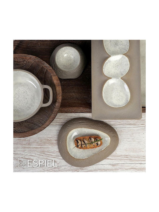 Espiel Spirit Dip-Schüssel Rund Keramik Beige mit Durchmesser 21cm