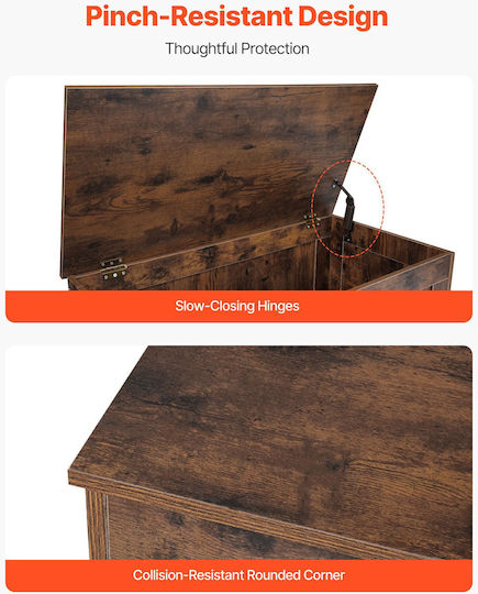 Vevor Children's Storage Box made of Wood Brown 75.4x38.9x48cm 1pcs