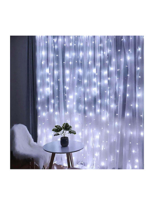 300 Lights LED 3m. x 300cm Cold White USB type Curtain 10pcs