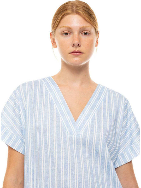 Pink Label Καλοκαιρινό Γυναικείο Σετ Πιτζάμας Nordic Stripe