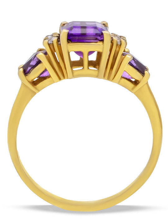 Savvas Design Ring with Zircon made of Gold 14K