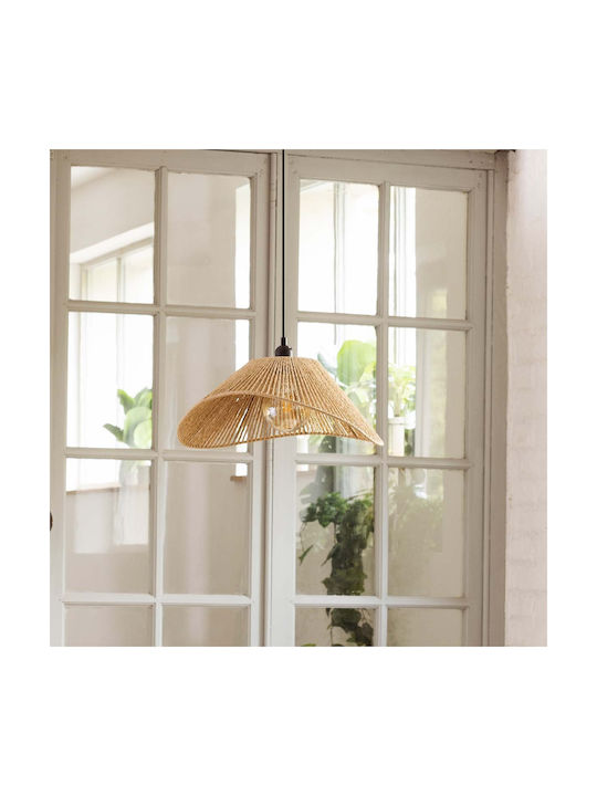 Pendant Light Beige Boho Bell with Socket E27 45x40cm