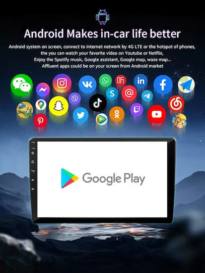 Car Audio System for Skoda Fabia 2015-2022 (Bluetooth/USB/WiFi/GPS/Apple-Carplay/Android-Auto) with Touch Screen 9"