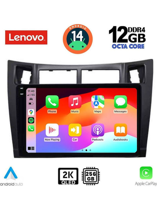 Lenovo Auto-Audiosystem für Toyota Yaris 2006-2011 (Bluetooth/USB/WiFi/GPS/Apple-Carplay/Android-Auto) mit Touchscreen 9"