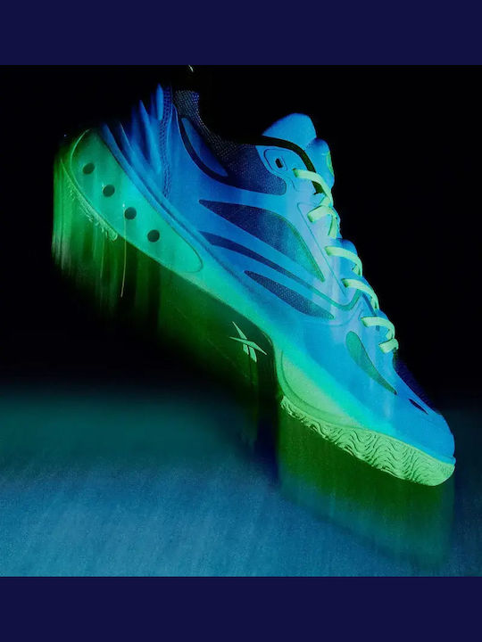Engine A Low Basketball Shoes Future Cyan / Green Glow / Black