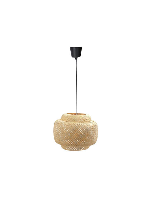 Inart Forsy Κρεμαστό Φωτιστικό Μπεζ με Ντουί E27 42x42x180εκ.