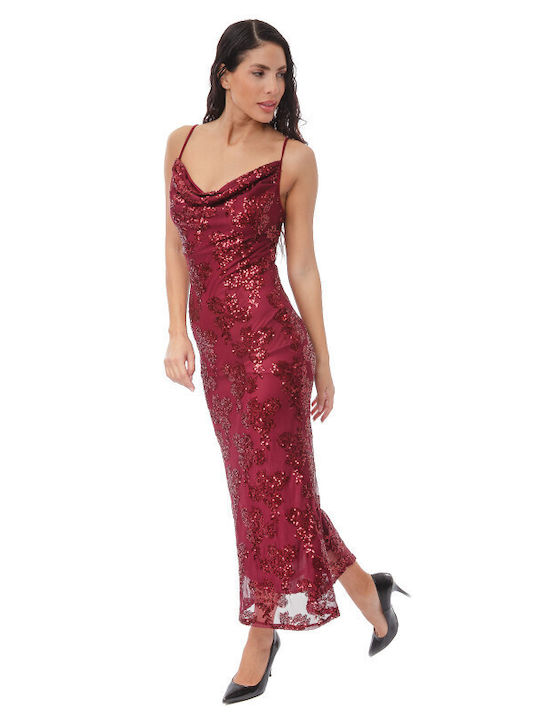 Sommer Midi Abendkleid Burgundisch