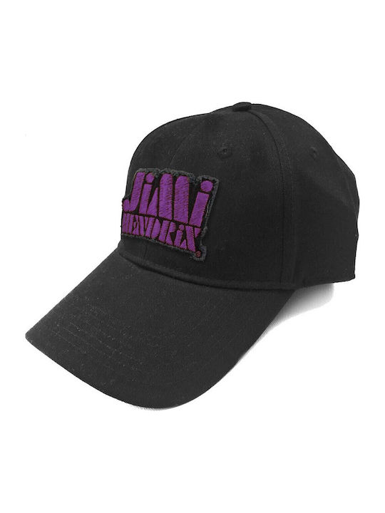 Καπέλο Jimi Hendrix Purple Stencil Logo Baseball Cap Black Jhxcap01pb