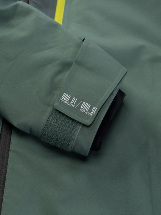 Winter Jacket Hardshell Waterproof and Windproof Green