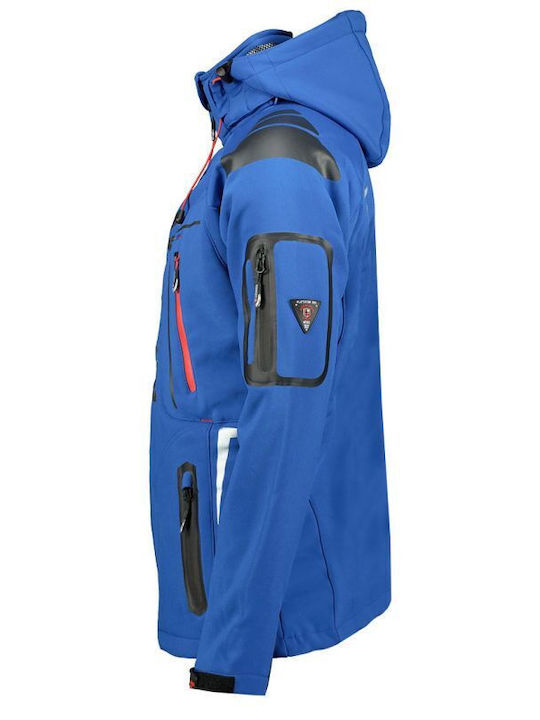 Techno Χειμωνιάτικο Μπουφάν Softshell Αδιάβροχο και Αντιανεμικό Blue