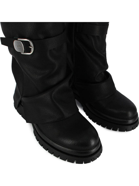 Leder Damenstiefel Schwarz